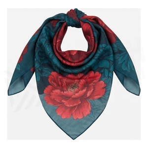 NORTH APPROACH Women's <b>Square</b> <b>Silk</b> <b>Scarf</b> Floral Print Elegant Multi-Functional Fashion Accessory All Seasons - Product Image 2