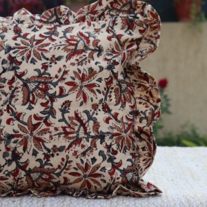 Best Handmade Bohemian Cotton <b>Pillow</b> Covers Luxury Indian Block Print Frill Cushion Cover Floral <b>Throw</b> Raffle Customizable - Product Image 2