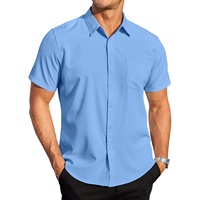 Chemises de bureau formelles pour hommes de qualité supérieure, respirantes, écologiques, anti-boulochage, couleur unie, coupe ajustée, confortables, en provenance du Bangladesh