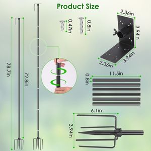 Set Palo per Casetta per Uccelli Resistente da 200 cm, Altezza Regolabile, Base a 5 Punte, Kit di Montaggio per Mangiatoia per Uccelli da Giardino di Qualità - Product Image 2