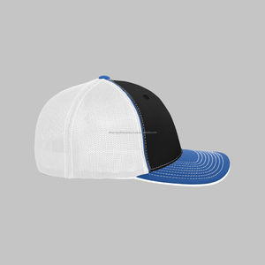 Casquette de camionneur 5 panneaux personnalisée en sergé de coton noir de haute qualité avec logo brodé OEM en gros - Product Image 3