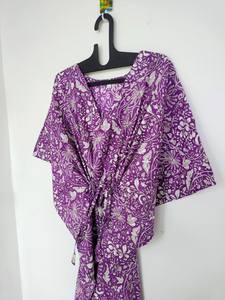 ชุดคาฟตันผ้าฝ้ายอินเดียทำมือ ชุดคลุมชายหาด ชุดสำหรับงานเทศกาล - Product Image 2