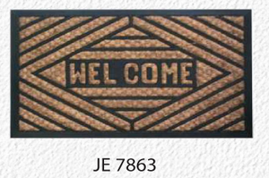 Tapis d'entrée rectangulaire en caoutchouc et fibre de coco de haute qualité, sans poils, durable, antidérapant, anti-salissures, facile à nettoyer, élégant et traditionnel - Product Image 3