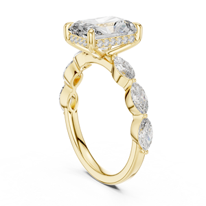 Wholesale Fashion <b>Couple</b> <b>Ring</b> Vvs Def 2carat Moissanite <b>Ring</b> Radiant Cut with Hidden halo Engagement <b>Ring</b> 18k Gold Custom <b>Ring</b> - Product Image 3
