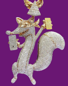 จี้กระรอกแบบ Iced Out สไตล์ฮิปฮอป เงินแท้ 925 ประดับเพชร VVS มอยส์ซาไนต์ สร้อยคอจี้แบบสั่งทำพิเศษ จี้แบบ Rapper สำหรับผู้ชาย - Product Image 1