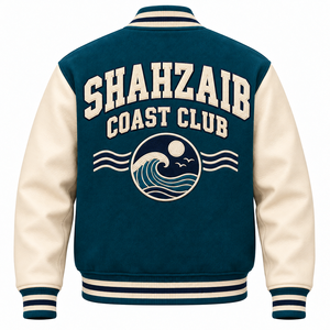 Veste universitaire avec grande broderie au dos, streetwear, veste oversize de style Letterman, logo personnalisé - Product Image 3