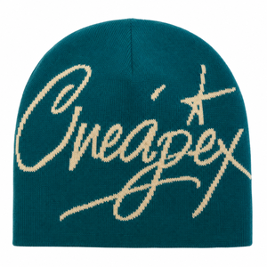 Teal Custom Graphic Knit Beanie Hat Custom Logo Ribbed <b>Winter</b> <b>Cap</b> Unisex Streetwear Fashion Headwear Wholesale OEM Manufacturers - Product Image 1