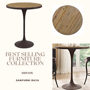 Mesa de Bar redonda de patas altas con muebles de comedor de madera maciza precio al por mayor muebles más vendidos uso directo de Indonesia - Product Image 6