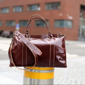 Bolsa de Viaje Portátil Ligera de Cuero Genuino Aprobada para Vuelo, Estilo Retro, Gran Capacidad, Equipaje de Mano, Entrega Rápida - Product Image 1