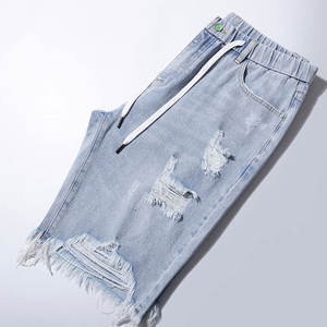 Shorts en jean pour hommes, design tendance, couleur bleue, prix de gros, logo personnalisé, shorts en jean pour hommes - Product Image 3