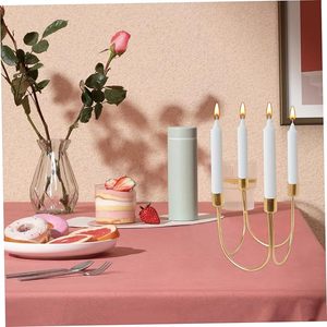 Porte-bougies coniques à 4 bras, bougeoir doré en métal, porte-bougie pour cheminée, centre de table - Product Image 4