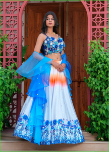ชุดเครื่องหอมฟิวชั่นสวนจากแสงจันทร์ชุด lehenga แต่งสวนแบบดั้งเดิมพร้อมชุด lehenga choli - Product Image 2