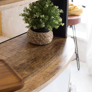 Meuble bar noir Vandana Grand Merino avec étagères en bois de manguier - Meuble bar - Product Image 3