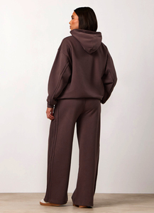 Survêtement sportif léger et confortable pour femme, grande taille, marron, avec coutures rehaussées, idéal pour l'hiver, personnalisable avec logo - Product Image 2
