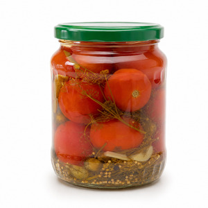 Tasty International Standard <b>Pickled</b> Assorty Cucumber and Tomato in Vinegar Packed in 500ml Mason <b>Jar</b> - Product Image 1