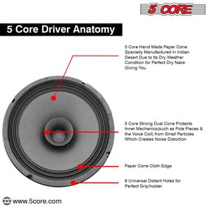 Subwoofer per Auto a Doppio Cono da 1000W, Altoparlante Sostitutivo da 8 Pollici, 4 Ohm, Bassi Profondi, Subwoofer ad Alte Prestazioni - Product Image 4