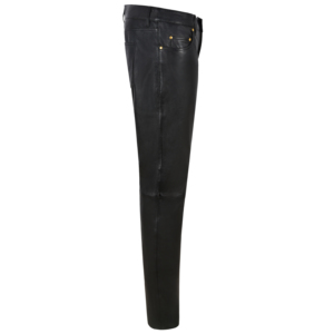 Pantalon sur mesure 100 % cuir Nappa véritable pour femme, noir, style jean décontracté, en cuir véritable souple, coupe ajustée et fuselée, tendance - Product Image 2