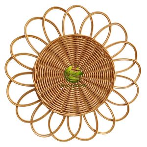 Natural <b>Rattan</b> Wall Decor Placemat Woven Round <b>Table</b> Mat Boho Style Heat Resistant <b>Dining</b> Home Decoration Gift - Product Image 3