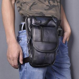Bolso Bandolera de Cuero Genuino Crazy Horse, Riñonera Vintage con Cierre de Cremallera, Bolso Cruzado Unisex para Viaje - Product Image 1