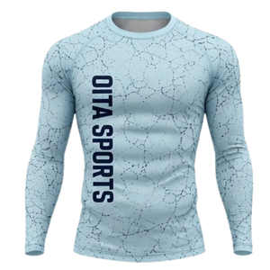 Ensemble de vêtements de sport pour homme, manches longues et leggings, bleu ciel, performance active, compression, entraînement, fitness, gym, sportswear, athlétique - Product Image 3