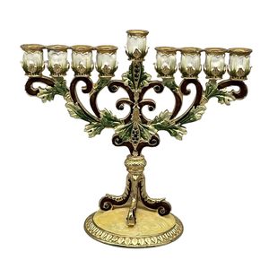 Candelabro de Metal de 9 Brazos Estilo Antiguo, Candelabro Antiguo para Decoración Festiva y Espiritual - Product Image 1