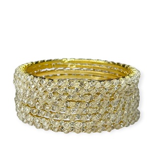 New Arrival Luxury Sparkling Crystal <b>Bangles</b> Gold Plated Pearl Indian Jewelry Trendy <b>Bracelet</b> Set Wedding Wear Wholesale Price - Product Image 2