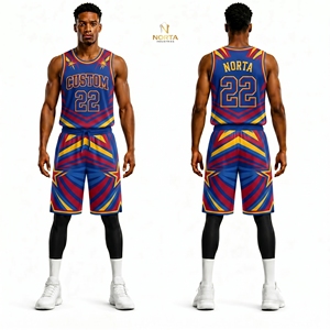 Conjunto de Uniforme de Baloncesto con Diseño Abstracto de Nubes en Azul Claro y Blanco, Sublimado, Transpirable, de Malla de Poliéster, para Entrenamiento Profesional en Equipo - Product Image 6