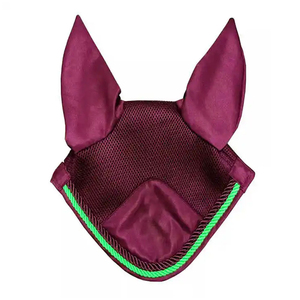 Voile anti-mouches en maille personnalisable à prix de gros avec bandage d'oreille pour l'équitation, équipement équestre, double protection - Product Image 3