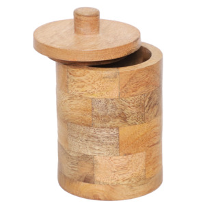Jarra Decorativa de Madera Artesanal, Ecológica y Duradera JR-002 |   Urna Decorativa para el Hogar al por Mayor, Diseño Moderno de Mediados de Siglo, Moradabad - Product Image 1