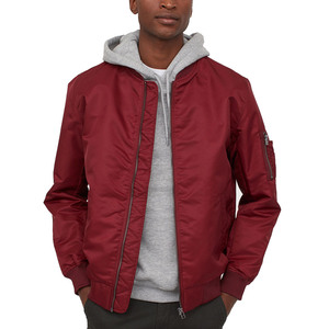 Oferta Caliente: Chaqueta Bomber Larga y Delgada para Hombre, Precio Económico al por Mayor, con Puños y Dobladillo Lisos de Punto, Cortavientos Frontal de Poliéster de Alta Calidad - Product Image 1