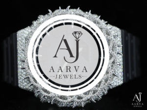 AARVA JEWELS <b>Men</b> Hip Hop Iced Out Moissanite Diamond <b>Watch</b> VVS Lab Grown <b>Quartz</b> Round - Product Image 4
