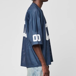 Custom Printed Men's V Neck Polyester Mesh Summer <b>T</b>-<b>Shirts</b> Retro Soccer Football Jersey Streetwear Style Oversized Vintage Short - Product Image 5