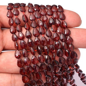 AAA+ Red Garnet 4x6mm-6x8mm Faceted Pear Briolette <b>Beads</b> Natural Red Garnet Semi Precious Gemstone Fancy <b>Loose</b> <b>Beads</b> For Jewelry - Product Image 5