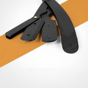 มีดโกนหนวดตรงแบบมืออาชีพ สีดำด้าน ผลิตจากเหล็กกล้าไร้สนิมเยอรมัน สำหรับโกนผม  ผู้ค้าส่งและผู้จัดจำหน่าย - Product Image 3