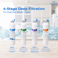 Purificateur d'eau domestique sous-évier Moolmang Premium 11 pouces, 4 étapes, UF, sans réservoir, durée de vie du filtre 12 mois, 1600 GPD, changement rapide