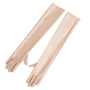 Guantes de Fiesta Elegantes Personalizados en Morado, Rosa, Negro y Blanco para Novia, Guantes Rojos para Boda, Graduación, Talla Única, Satén Elástico, Estilo Ópera - Product Image 3