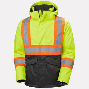 High Visibility Waterproof Winter Safety <b>Jacket</b> Hi-Vis Reflective Parka Hood for Men's Construction <b>Workers</b> CE Certified - Product Image 3