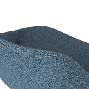 Sedia da pranzo Malden in denim blu e legno curvato - Product Image 2