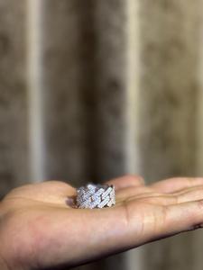 Luxury Moissanite Pave Band <b>Ring</b> for Women Iced Out Sparkling Wide <b>Statement</b> <b>Ring</b> Elegant Wedding Anniversary Gift Jewelry - Product Image 6