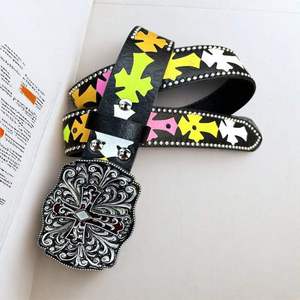 Cinturones Vaqueros Punk Góticos Occidentales para Mujer, con Cruz Colorida, de Cuero, para Jeans, Pantalones, Ropa Urbana - Product Image 2