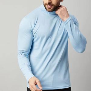 T-shirt à manches longues 100 % coton de haute qualité pour hommes, uni, en gros, pour la gym, personnalisable - Product Image 1