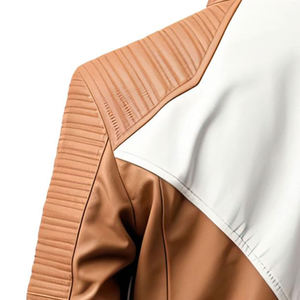 Chaqueta de Cuero Genuino de Piel de Oveja para Hombre, Nuevo Diseño, Chaqueta de Motero de Invierno de Alta Calidad, Resistente al Viento e Impermeable, con Logotipo Personalizado y Cuello Alto - Product Image 4