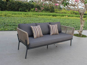 Contemporary <b>Outdoor</b> <b>Rattan</b> <b>Sofa</b> Set with Waterproof Cushions and Coffee Table for Garden Use - Product Image 2