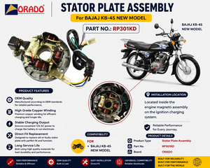 Conjunto de placa de bobina de estator para Bajaj KB 4S, nuevo modelo, calidad de exportación para repuestos de motocicletas, India, Orado - Product Image 6