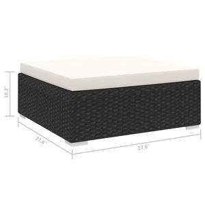 Reposapiés Modular Estándar de Ratán PE Negro y Crema para Sofás de Jardín - Product Image 4