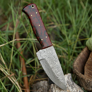 Cuchillo de Caza MORTAL SAGA Personalizable de Acero Damasco de Alta Resistencia, Espiga Completa, Hecho a Mano, Precisión para Desollar, Funda de Cuero, Soporte OEM - Product Image 2