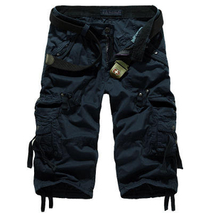 Shorts cargo pour homme couleur unie avec logo personnalisé, style hip-hop, vente chaude, respirants, avec poches cargo, personnalisables - Product Image 4