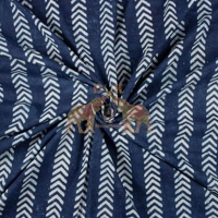 Tissu en Indigo Bleu à Motif Chevron Imprimé à la Main en Gros pour Vêtements Design Minimaliste pour Robes