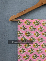 Camisas de Tela Cambray 100% Algodón Orgánico Ecológico con Estampado Floral Rosa Hecho a Mano, de Secado Rápido y Transpirable, con Estampado Indio de Jaipur