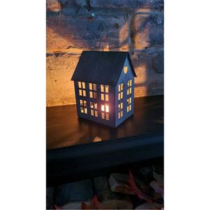 Vintage Metal House Candle Holder <b>Set</b> Rustic Iron <b>Lantern</b> Decorative Tealight for Farmhouse Home Decor Tabletop candle Holder - Product Image 5
